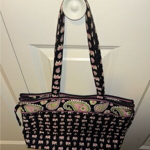 Vera Bradley pink elephant tie tote